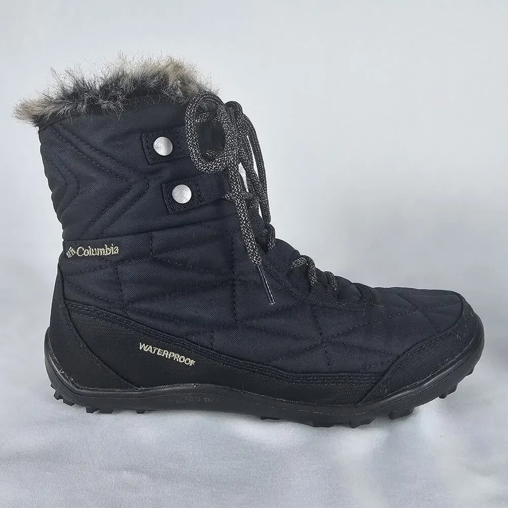 Columbia Minx Shorty III Women's Boots Size 6.5 Wide Black Waterproof BL5961-010